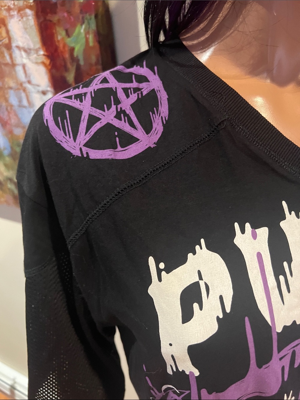 Killstar Black & Purple 'Pure Magic' Graphic T shirt XS purr magic jersey nwt - Picture 7 of 9